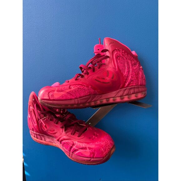 NIKE AIR MAX HYPERPOSITE RASPBERRY RED-PINK FOIL SZ 11.5 - Picture 4 of 10